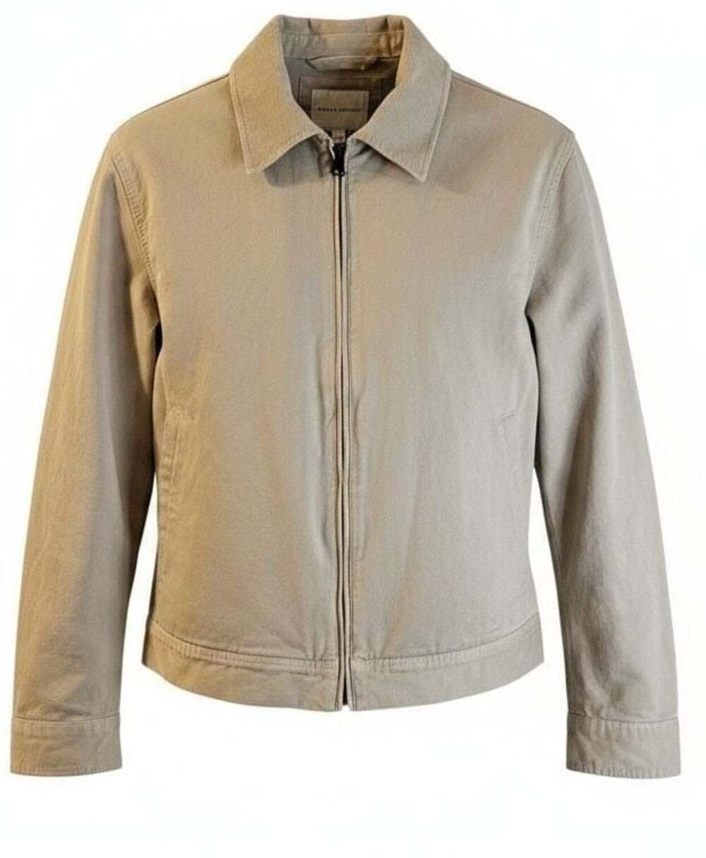 Banana Republic Men's Full-Zip Beige Twill Jacket Size L